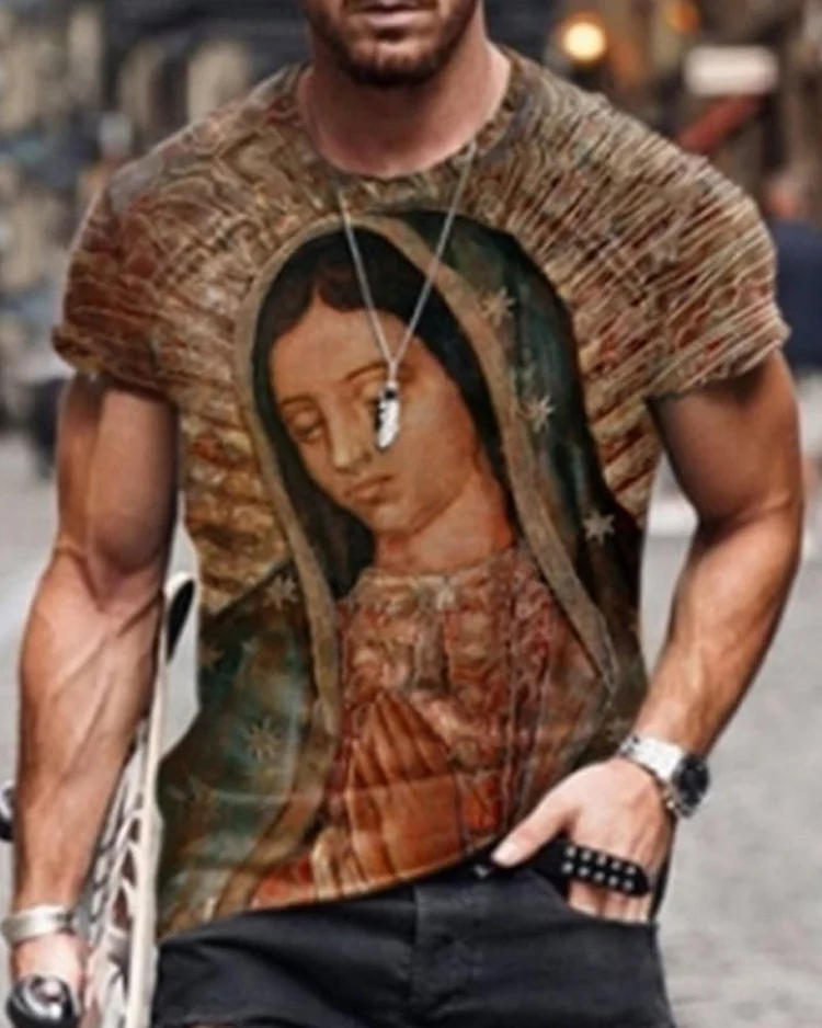Graphic Digital Print Men's T-shirt