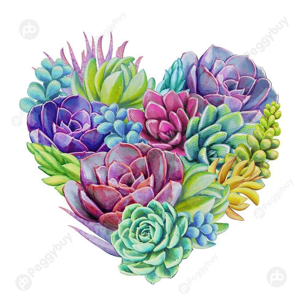 

40*40CM Round Drill Diamond Painting-Heart, 501 Original