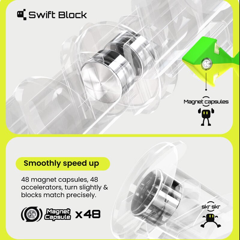 GAN Swift Block 355S 3x3 Magnetic Magic Cube 3×3 Speed Puzzle Accessories  3X3X3 Children's Toy Professional Original Cubo Magico