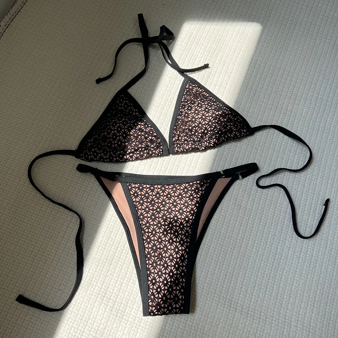 Uveng 2024 New Hollow Perspective Ultra-Sexy Split Swimsuit Bikini