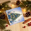 6pcs DIY Blue Christmas Diamond Painting 3D Greeting Card