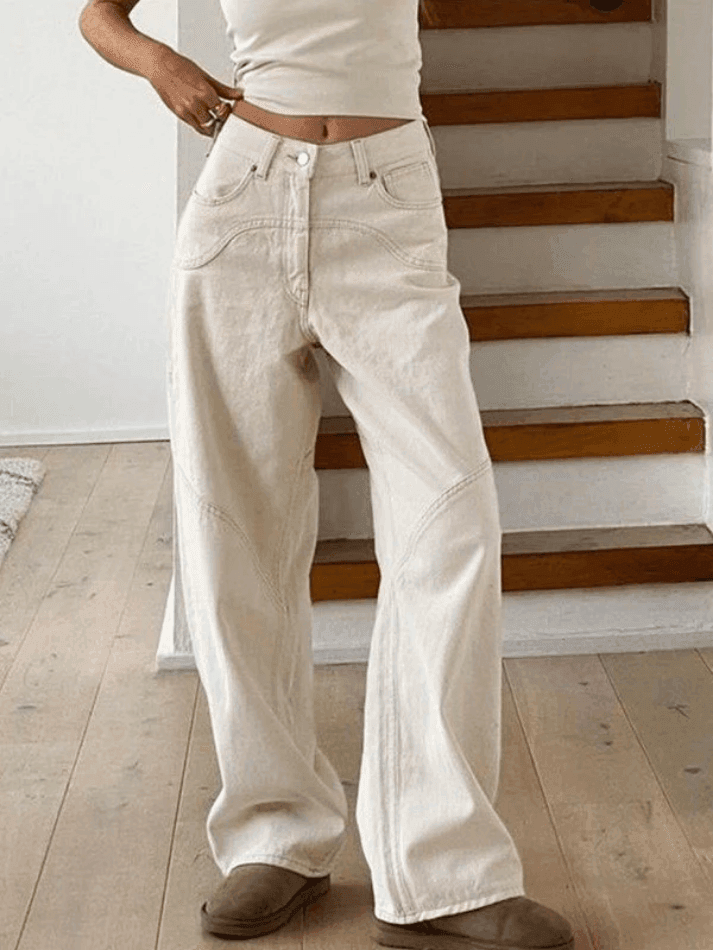 Toloer Splice Straight Leg Cargo Jeans-Outfit Ideas