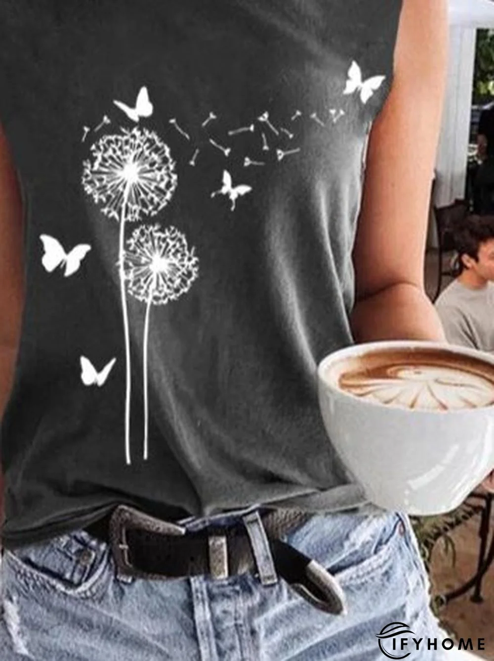 Sleeveless Floral Casual T-shirt | IFYHOME