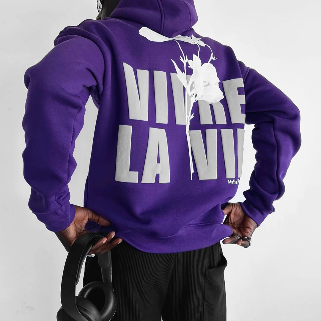 Oversize Vivre La Vie Hoodie、、URBENIE