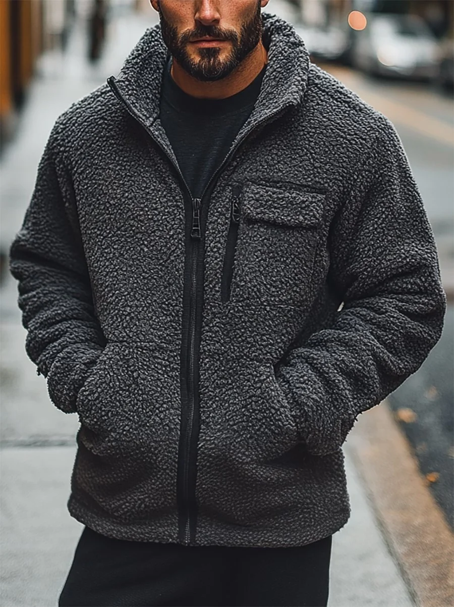 Men's Casual Lambswool Jacket