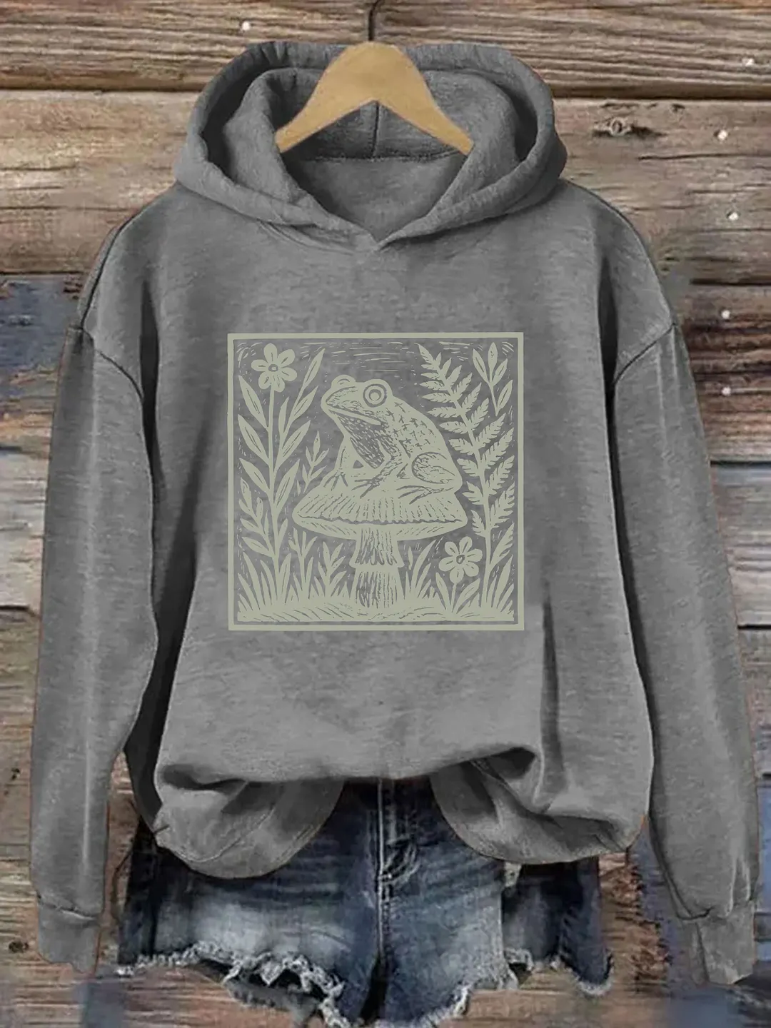 Frog Mushroom Woodland Nature Hoodie