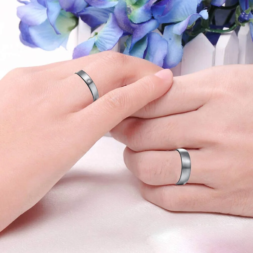 2MM 4MM 6MM 8MM Duo Tone Black Matte Silver Tungsten Carbide Rings for Men Women Brushed Finish Couple Wedding Sets Comfort Fit