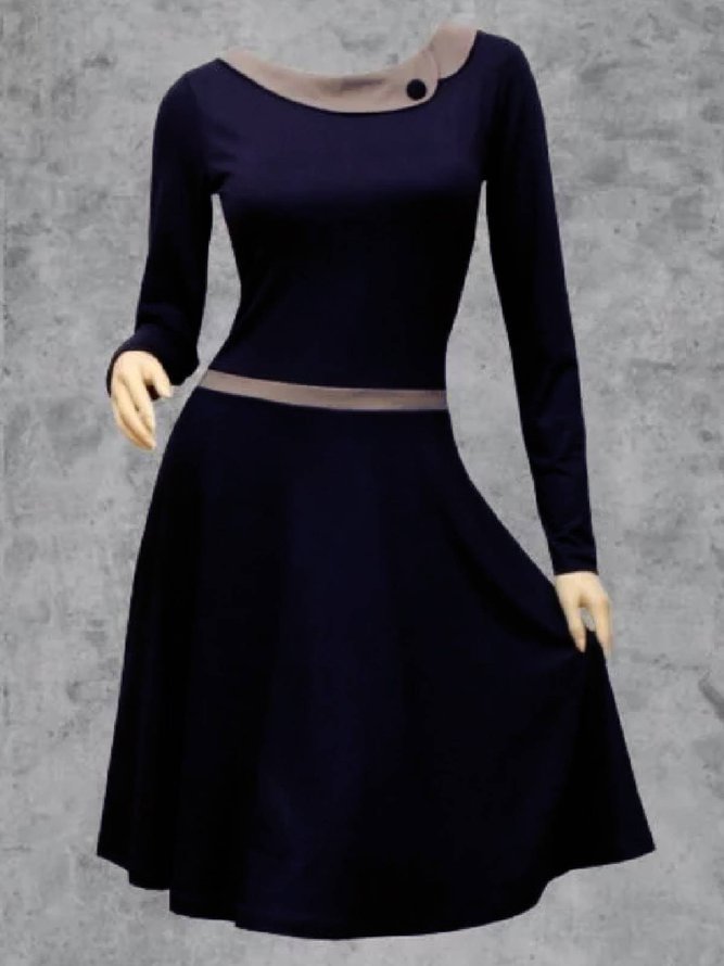 Plus Size Casual Long Sleeve Dresses Zaesvini