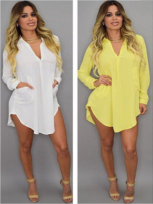 Shirt Collar Casual Plus Size Dress