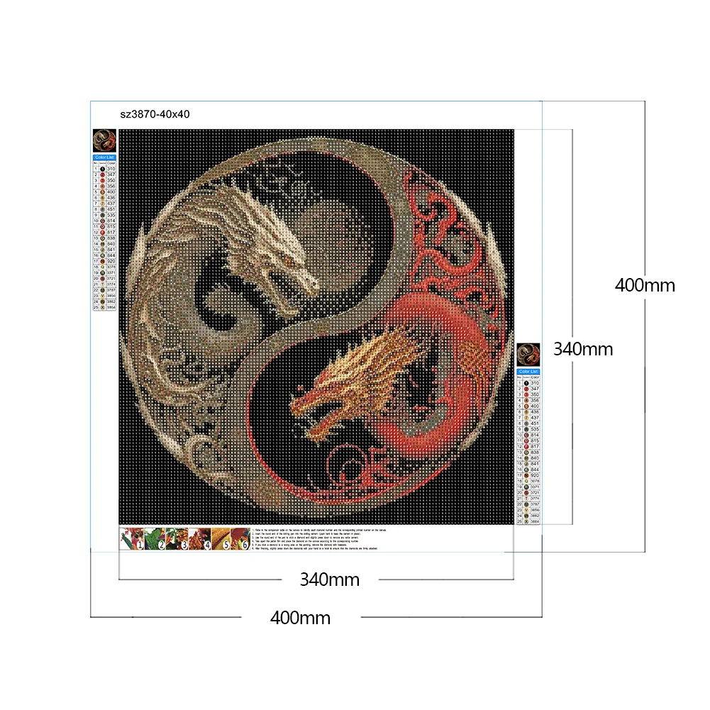 Diamond Painting - Full Round/Square Drill - Tai Chi Animals(30*30 - 50*50cm)