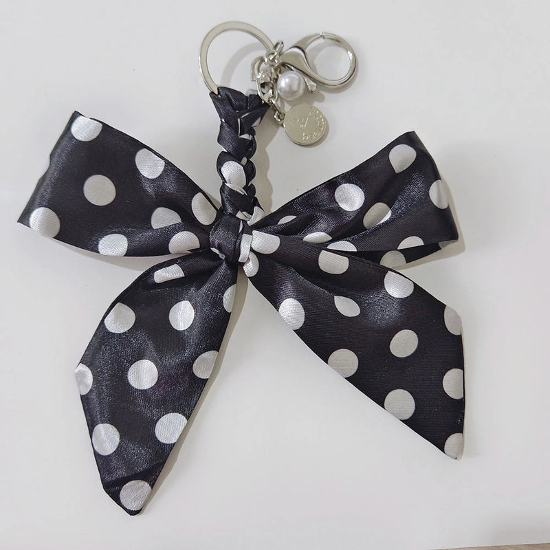 Sweet Minimalist Bow Knot Cloth Metal Unisex Bag Pendant Keychain