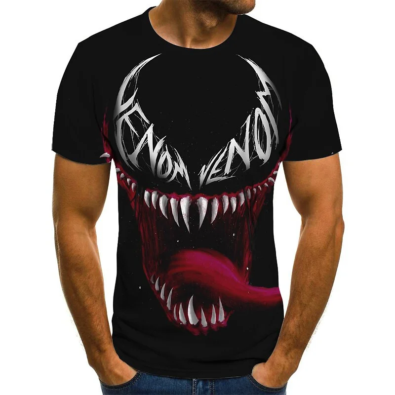 Hot-selling 3D Printing Venom Graphic Tee-elleschic