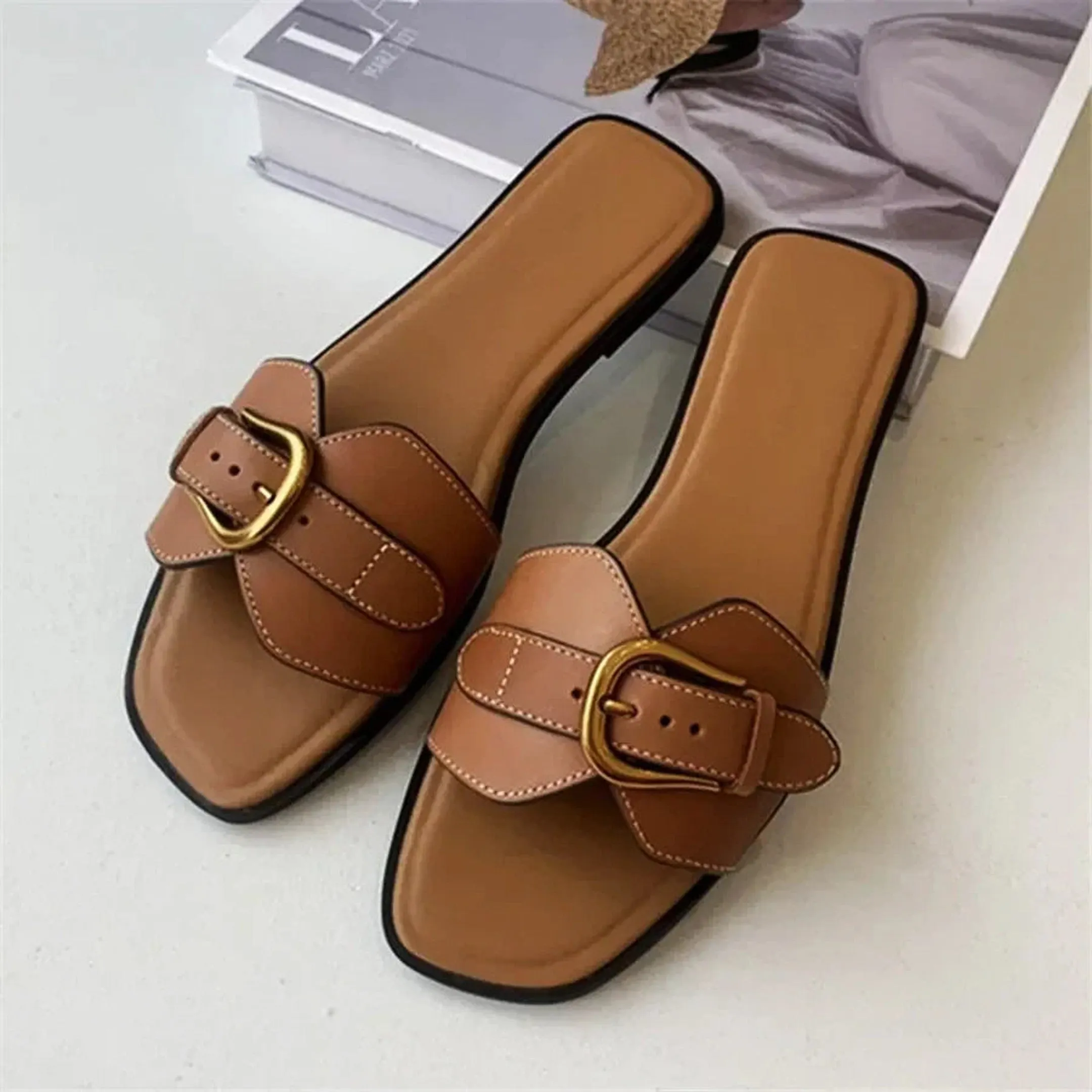 Women's Geneva Buckle Sandals &ndash; Cushioned Smart Summer Style