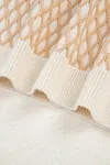 Women's Elegant Warm Rhombus Textured Knit Mock Neck Sweater