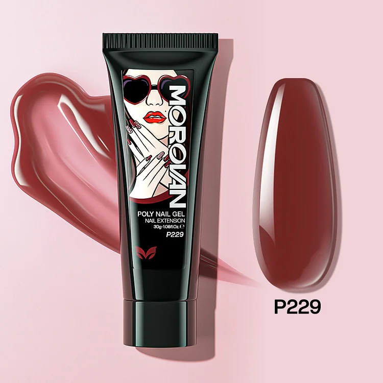 Maroon Red Poly Nail Gel 30ml