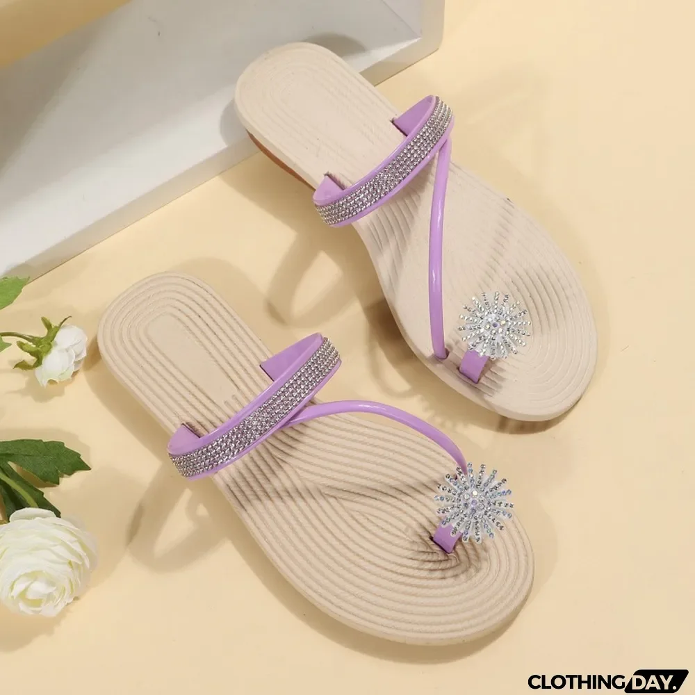 Red Fashion Casual Patchwork Rhinestone Round Comfortable Shoes