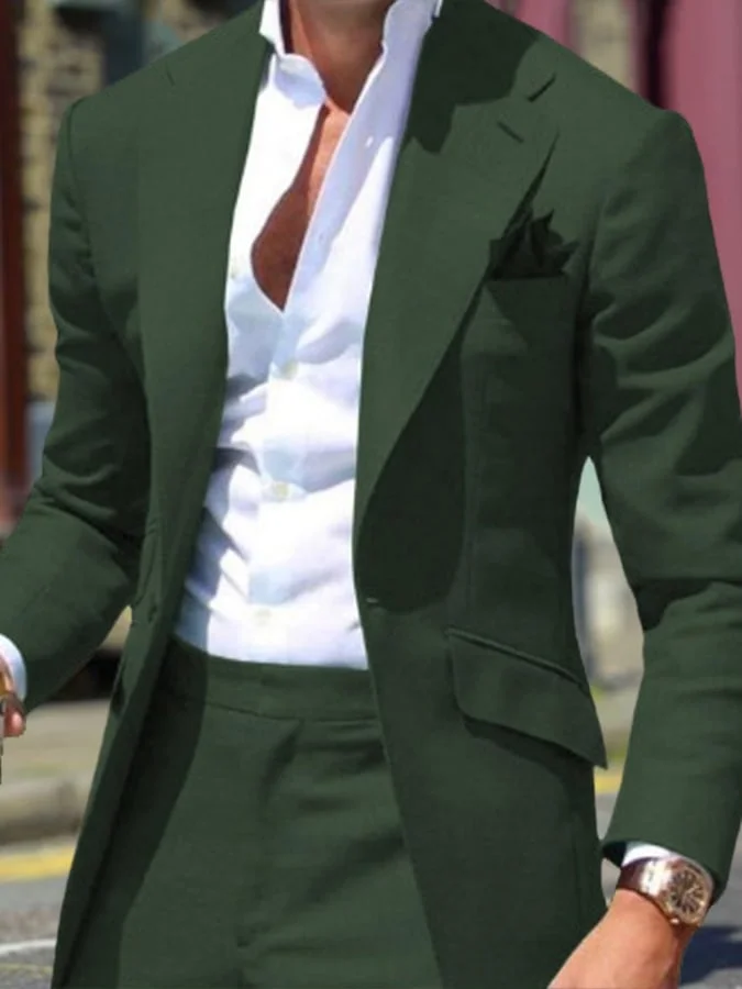 Men's Business Double Breasted Side Suit Two-Piece Suit 