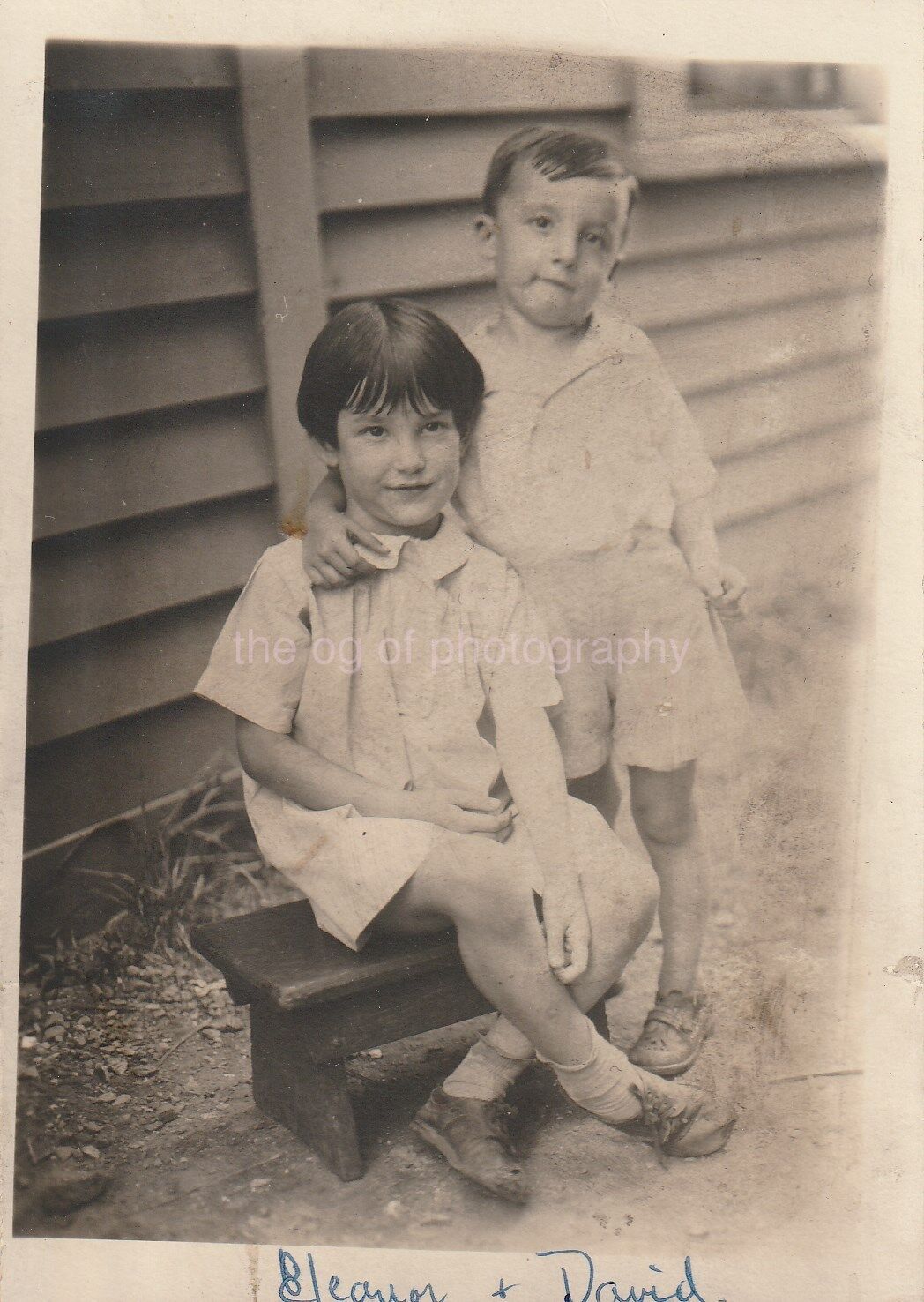 ELEANOR AND DAVID Found Photo Poster paintingGRAPH bwSnapshot VINTAGE 810 5 W