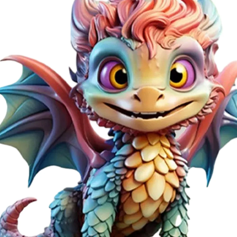 2 PCS Acrylic Flying Dragon Baby 2D Flat Dinosaur Xmas Tree Hangings Ornament