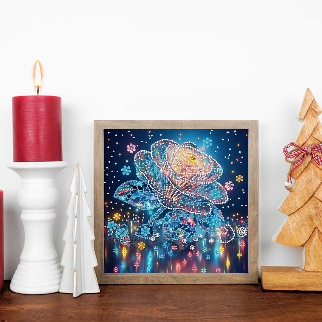 Flowers - Diamond Painting - Partial Special Shaped Drill(Canvas|30*30cm)