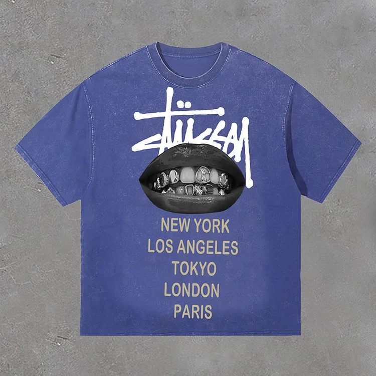 Street Men's Stüssy x Rick Owens Acid Washed T-Shirt