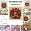 Christmas Cardinal Wreath Full 11CT 3 Strand Stamped Cross Stitch Kit 45x45cm tapestrymarket