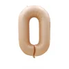 20PCS Retro Cream Caramel Party 0 - 9 Numbers 32" Aluminum Film Balloons Birthday Anniversary Decors