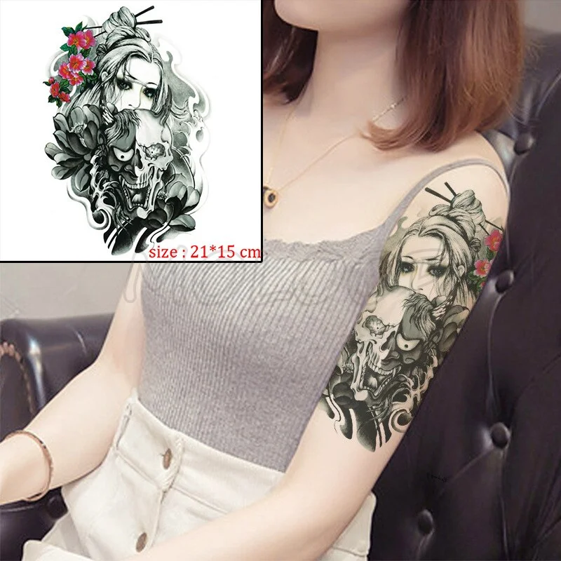 Temporary Tattoo Stickers Sexy Rose Heart-shaped Wreath Fake Tatto Waterproof Tatoo Back Leg Arm Belly Big Size for Women Girl