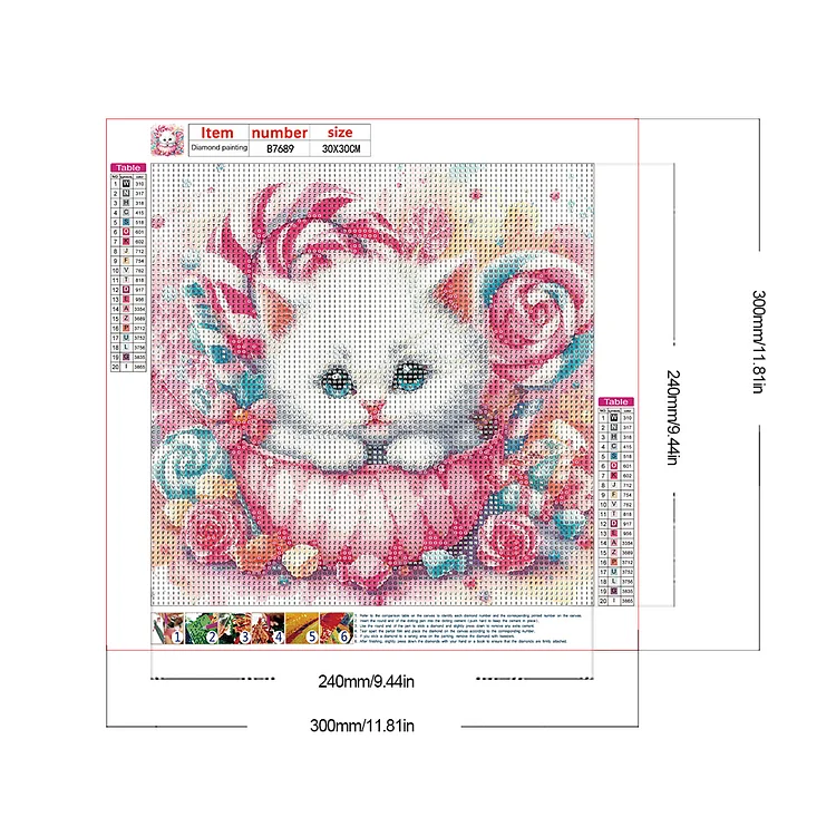 Candy Cat - Full Round - Diamond Painting (30*30cm)