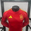2024-2025 Player Version Spain Home Long Sleeve Soccer Shirt