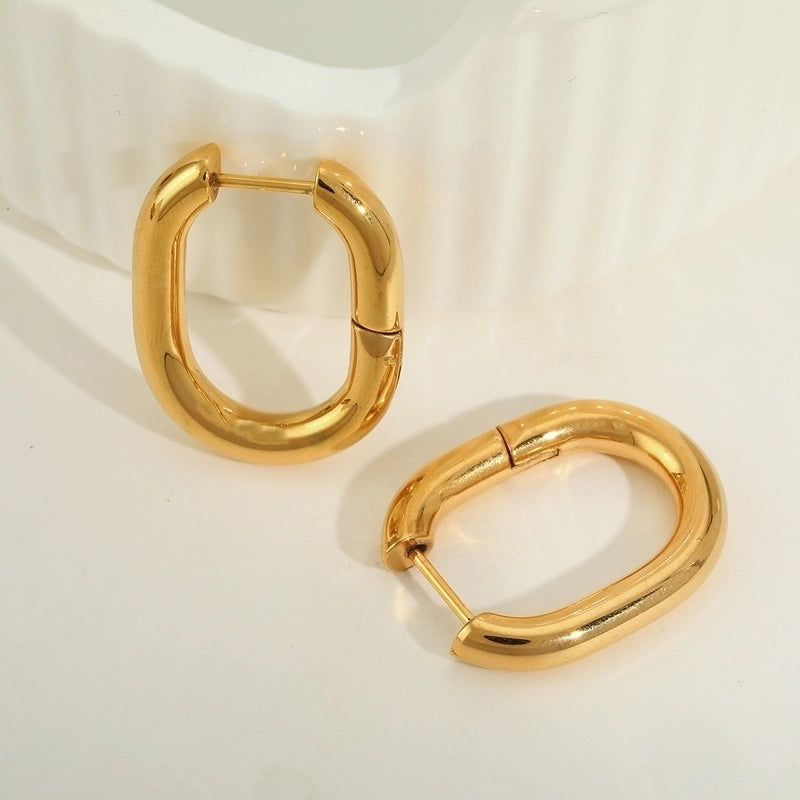 1 Pair Minimalist Commute U Shape Plating 304 Stainless Steel 18K Gold Plated Earrings