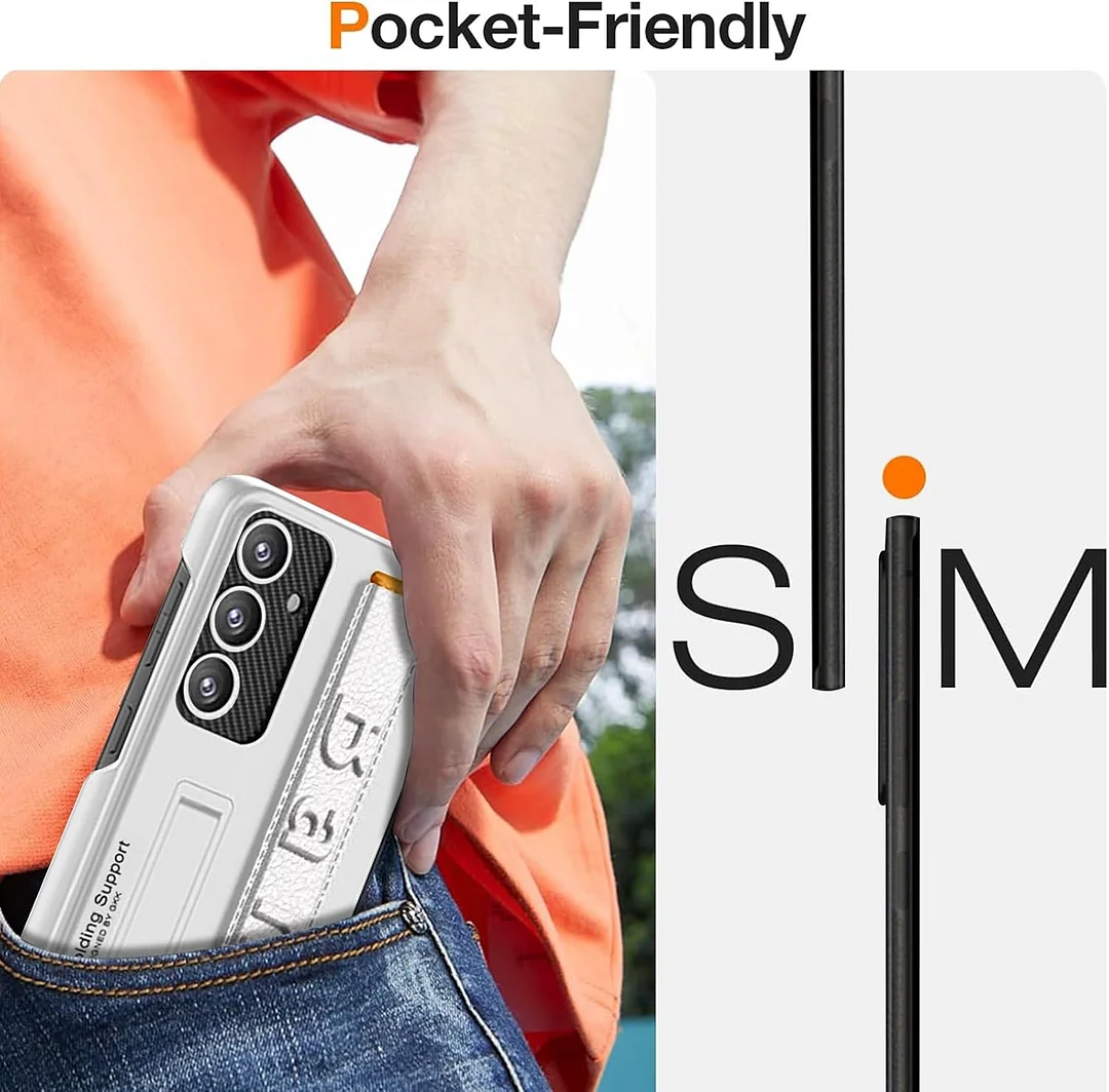 Suitable for S26 Ultra phone case, ultra-thin stand, elastic wrist strap, precision hole, shockproof protective case