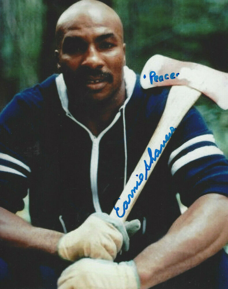 Ernie Shavers autographed 8x10 color Photo Poster painting holding AXE how he trained