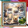 Sunflower Vase-11CT Stamped Cross Stitch Bead Embroidery 46*46cm