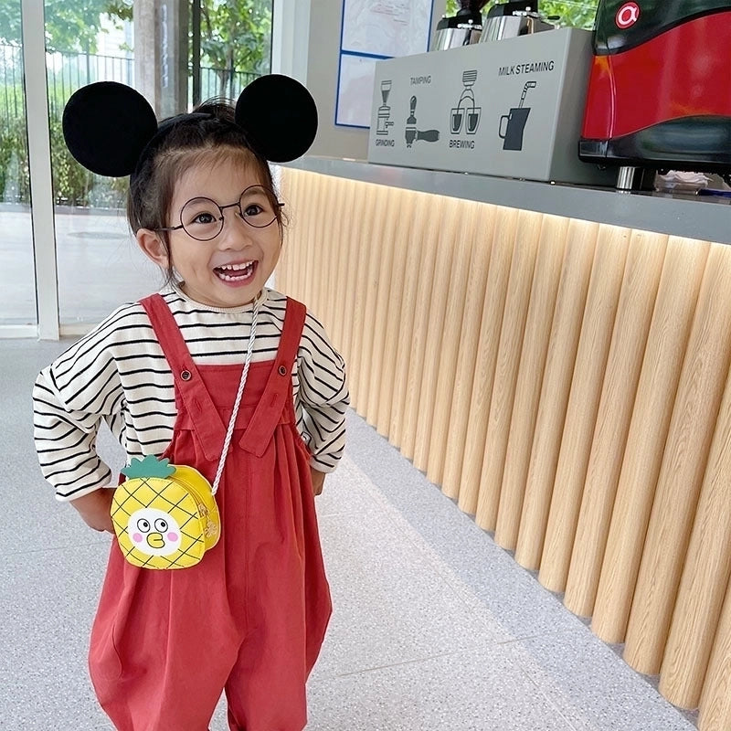 Girl’s Pu Leather Fruit Cute Round Zipper Circle Bag