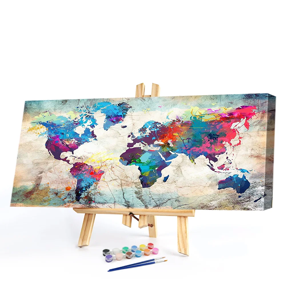 World Map - Paint By Numbers(80*40CM)