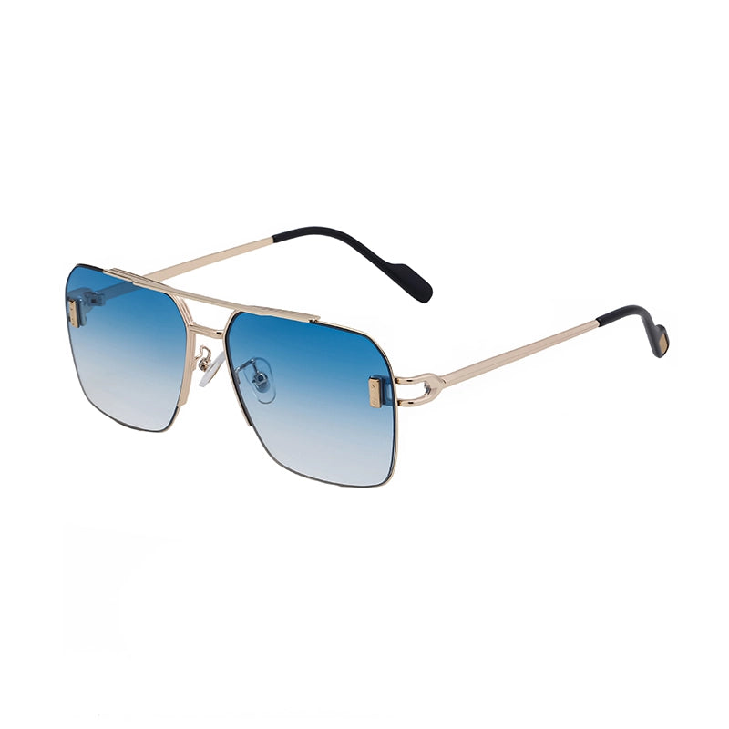 Retro Minimalist Commute Gradient Color Pc Square Full Frame Men’s Sunglasses