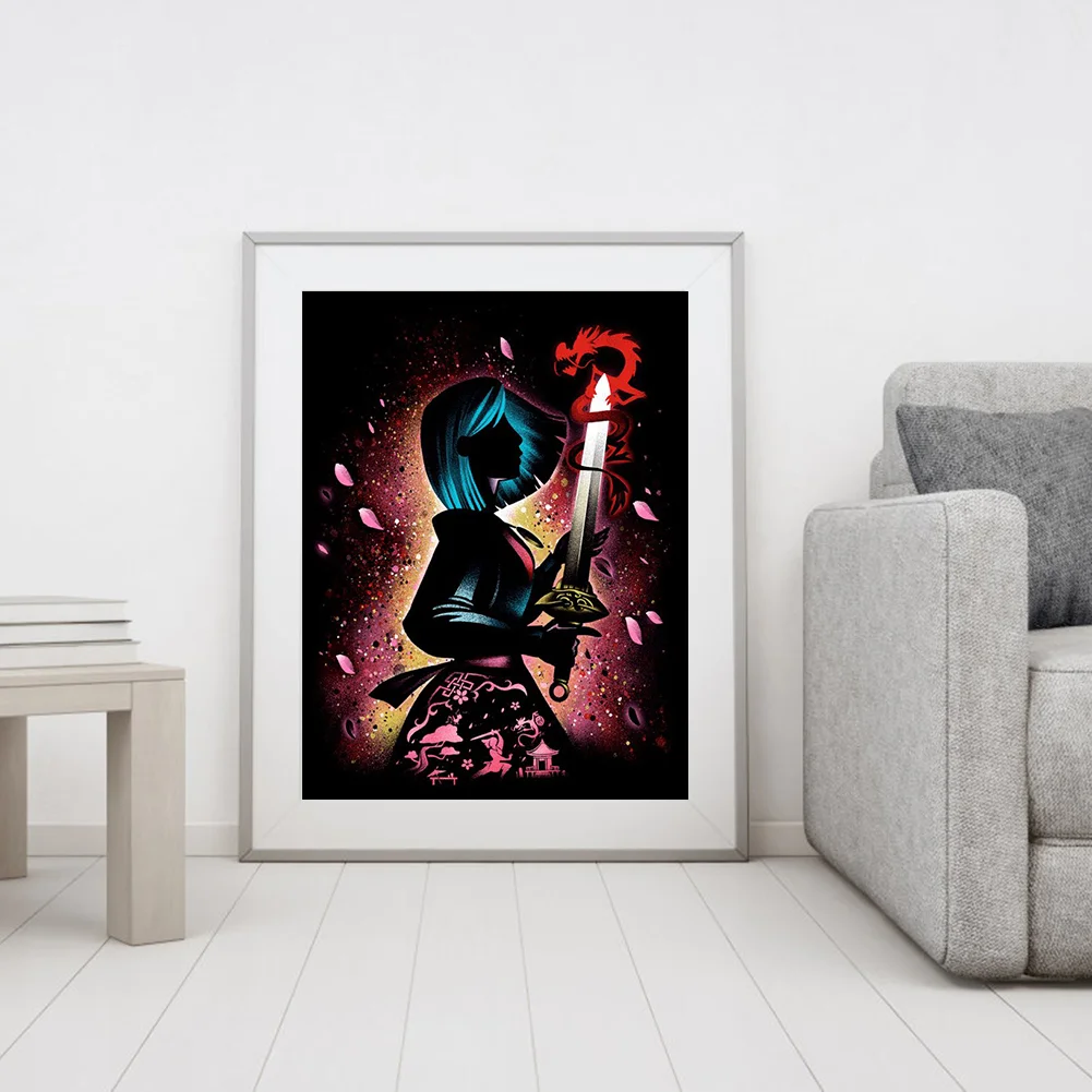 11CT Full Stamped Cross Stitch - Silhouette Series(Canvas|40*51cm)