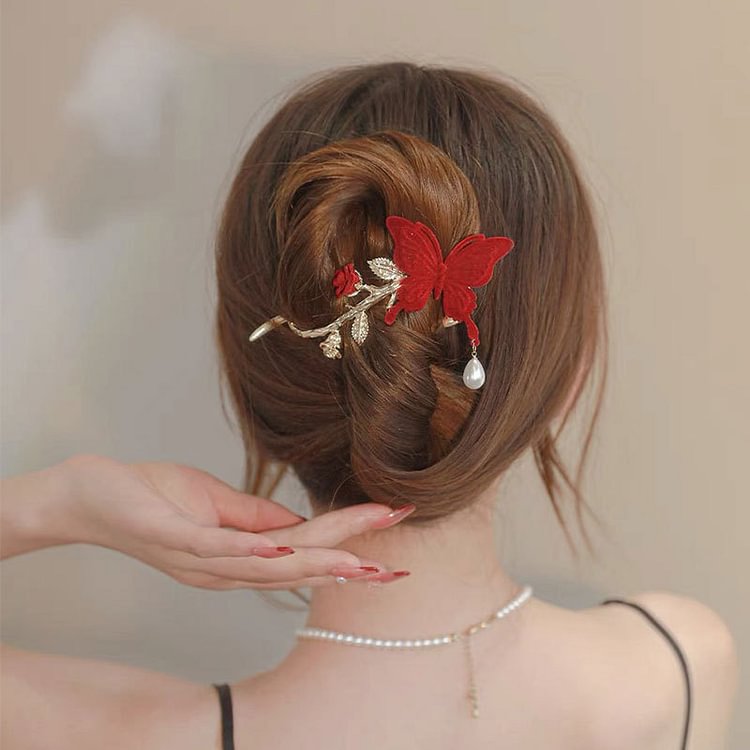 Red Butterfly Hairpin KERENTILA