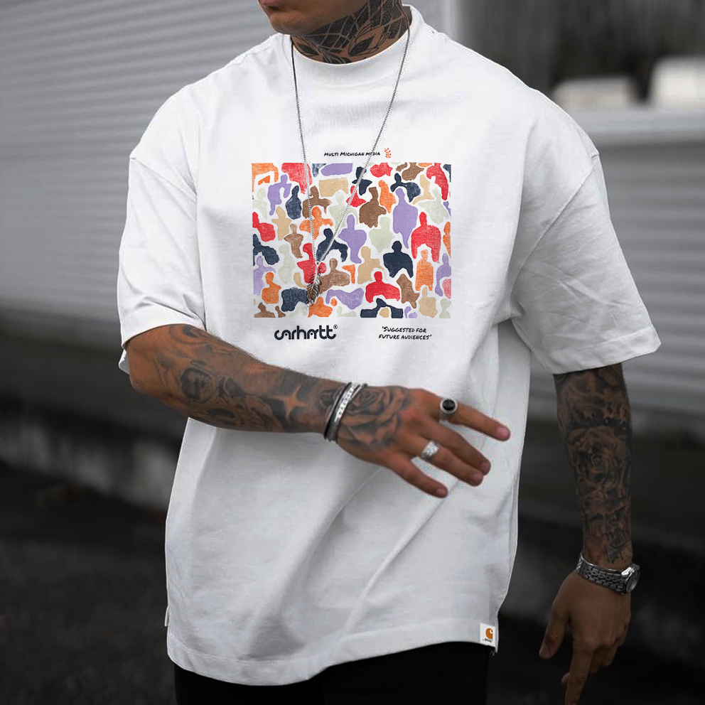 Retro Men's Carhartt Print Oversized T-Shirt