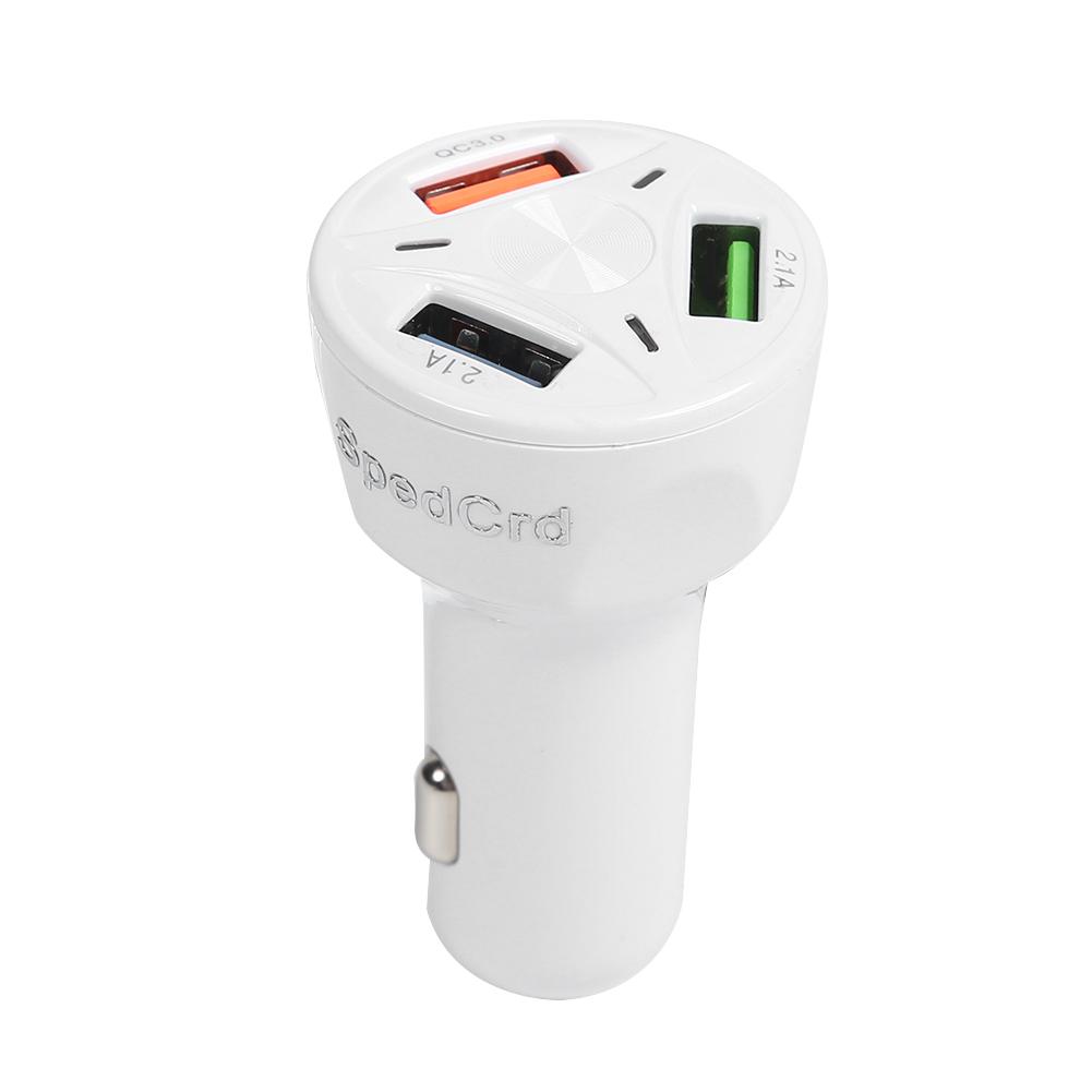 

USB Car Charger LED Light QC 3.0 Charging Adapter for Android iOS (White), 501 Original