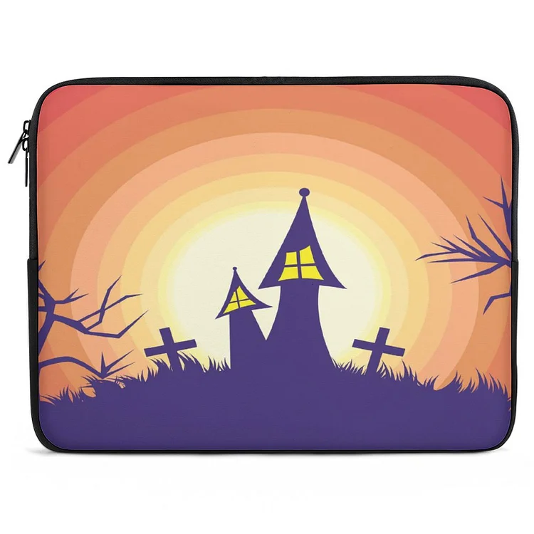 Laptop Sleeve  Multi Size Halloween,Castle Ruins,cross  customized, personalized, gift