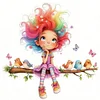 Rainbow Girl Bead Embroidery Kit Pre-Printed Bead Cross stitch