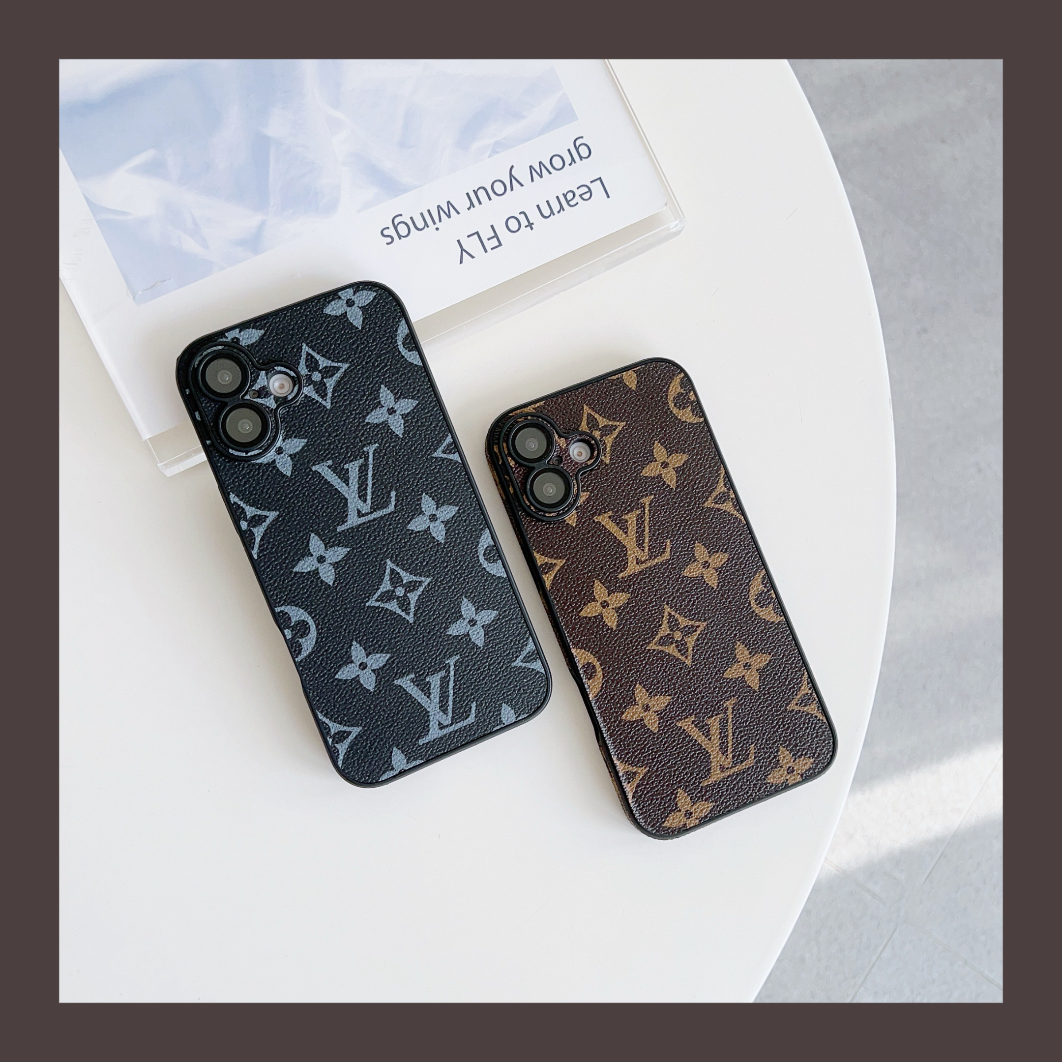 Classic Canvas LV Monogram Leather Apple iPhone Back Cover Protective Case