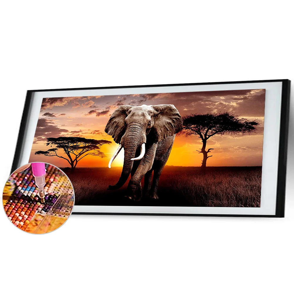Diamond Painting - Full Round Drill - Elephant(80*40cm)