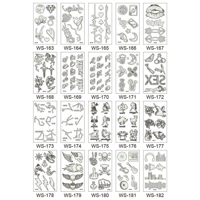 20 Kinds Music Festival Party luminous Temporary Body Sticker Disposable Waterproof temporaire