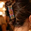 Pinces &agrave; griffes de peinture en diamant Lotus DIY pour adultes d&eacute;butants art diamant pinces &agrave; cheveux occidentales design antid&eacute;rapant pour femmes fournitures de bijoux pour coiffure longue et courte