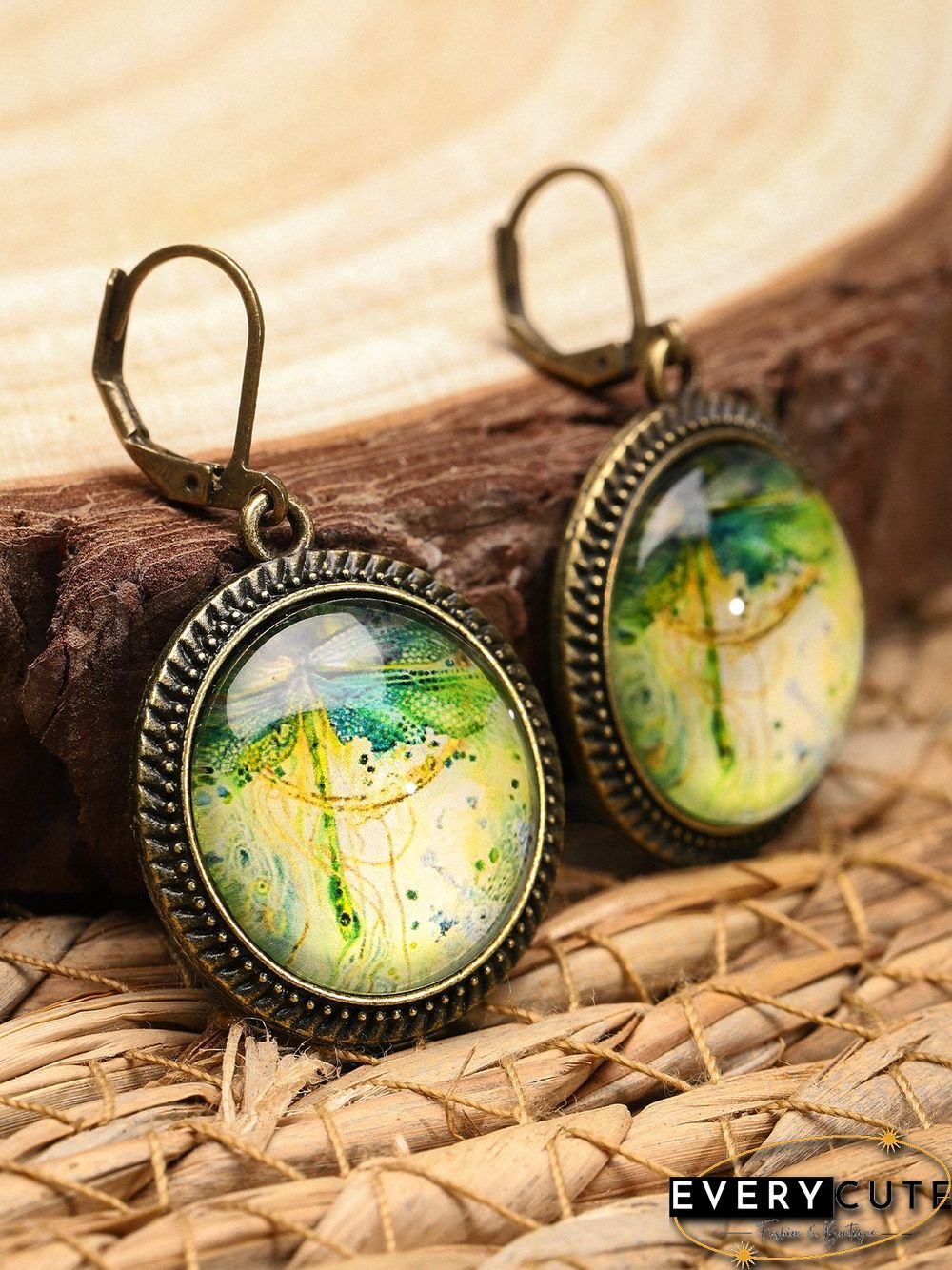 Casual Transparent Gem Dragonfly Earrings T-Shirt/Tee Matching