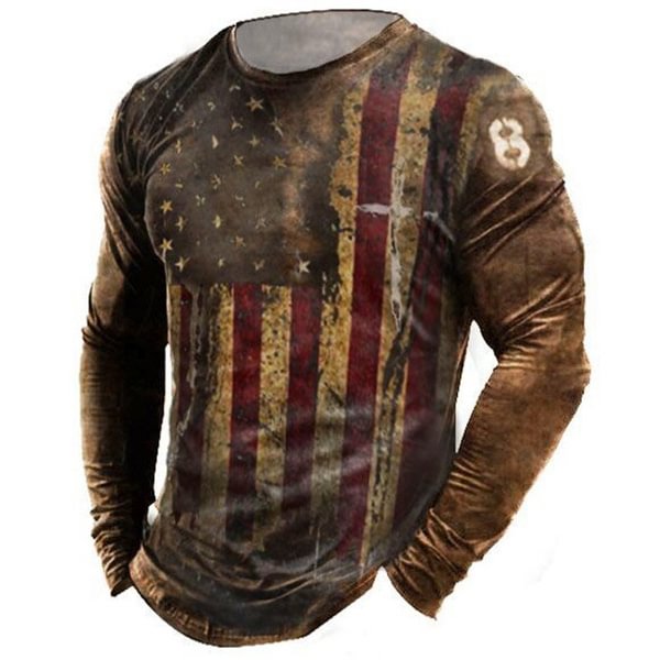 Round Neck Long-sleeved T-shirt Slim T-shirt New Men's Fashion Trend Printing T-shirt Casual Top Men's Clothing - Life is Beautiful for You - SheChoic