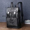 Genuine leather bag New Real Cowhide leather Crocodile Pattern Men's Backpack Business Casual Backpack Large Capacity Travel Bag